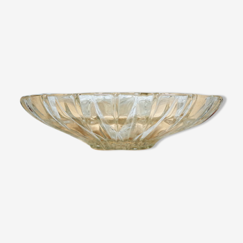 Coupe / Saladier en verre ciselé grande dimension