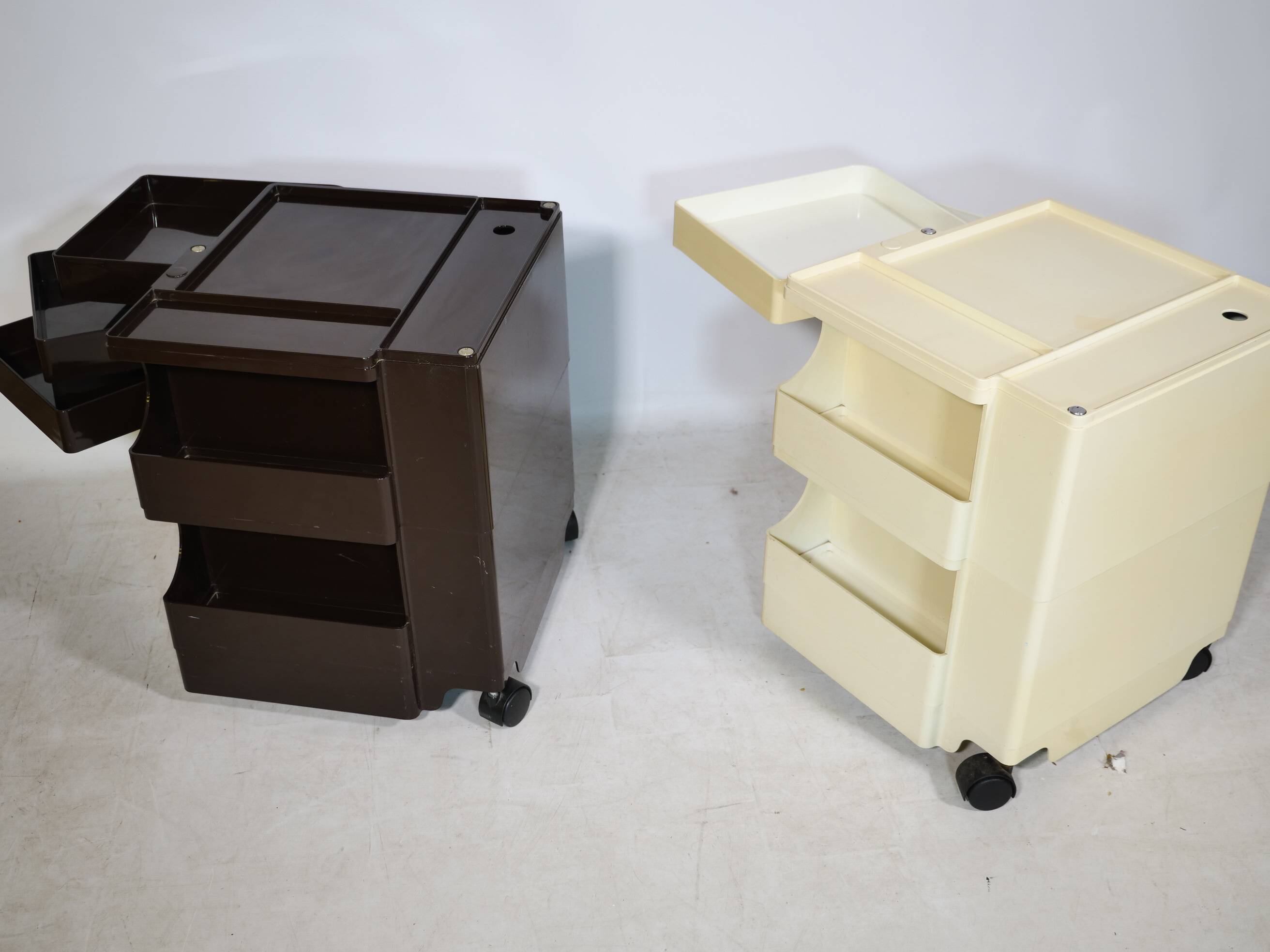 Space Age Rolling Cabinets in Plastic by Joe Colombo, Set of 2, 1970