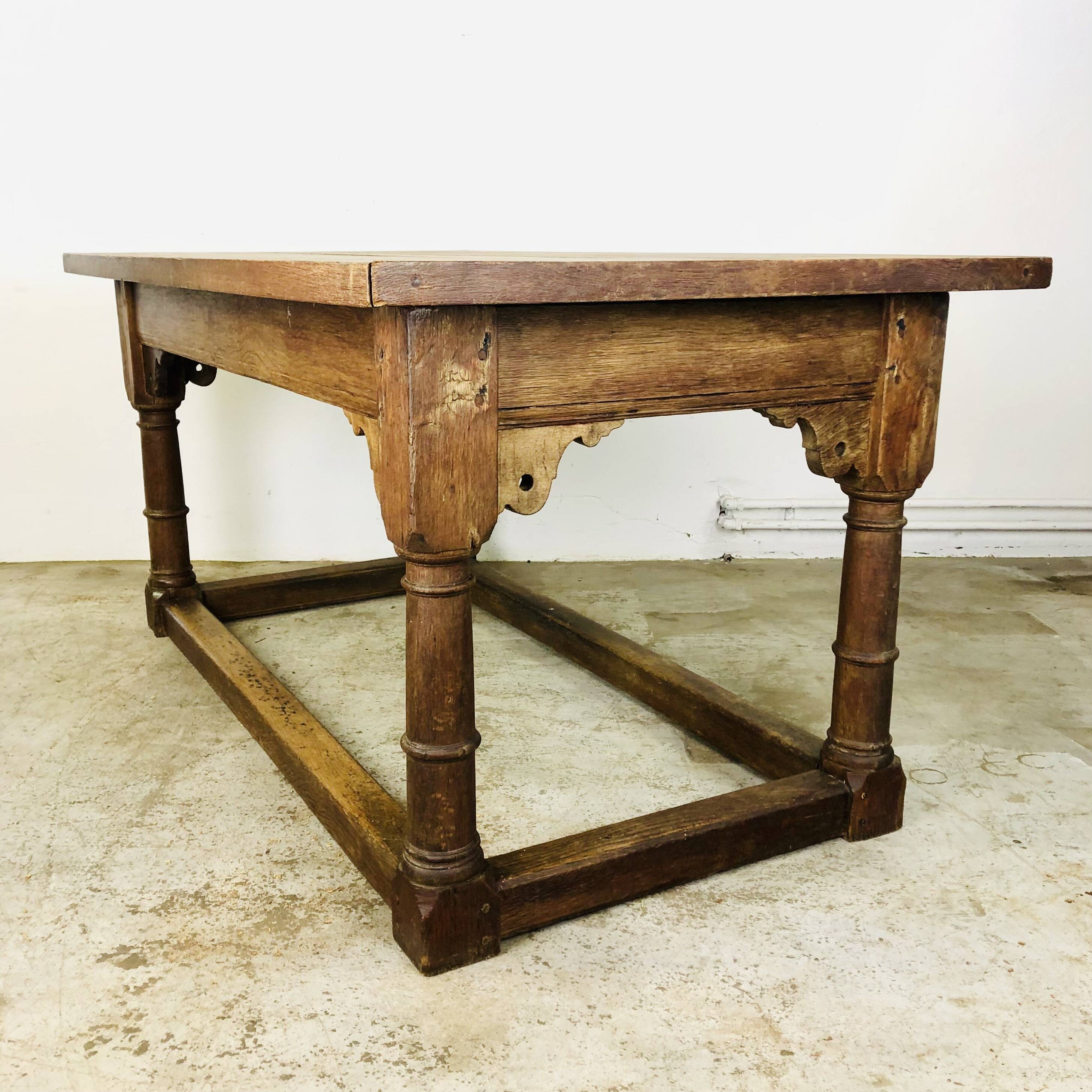 17th century oak bakers table
