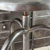 Height-adjustable tripod metal stool