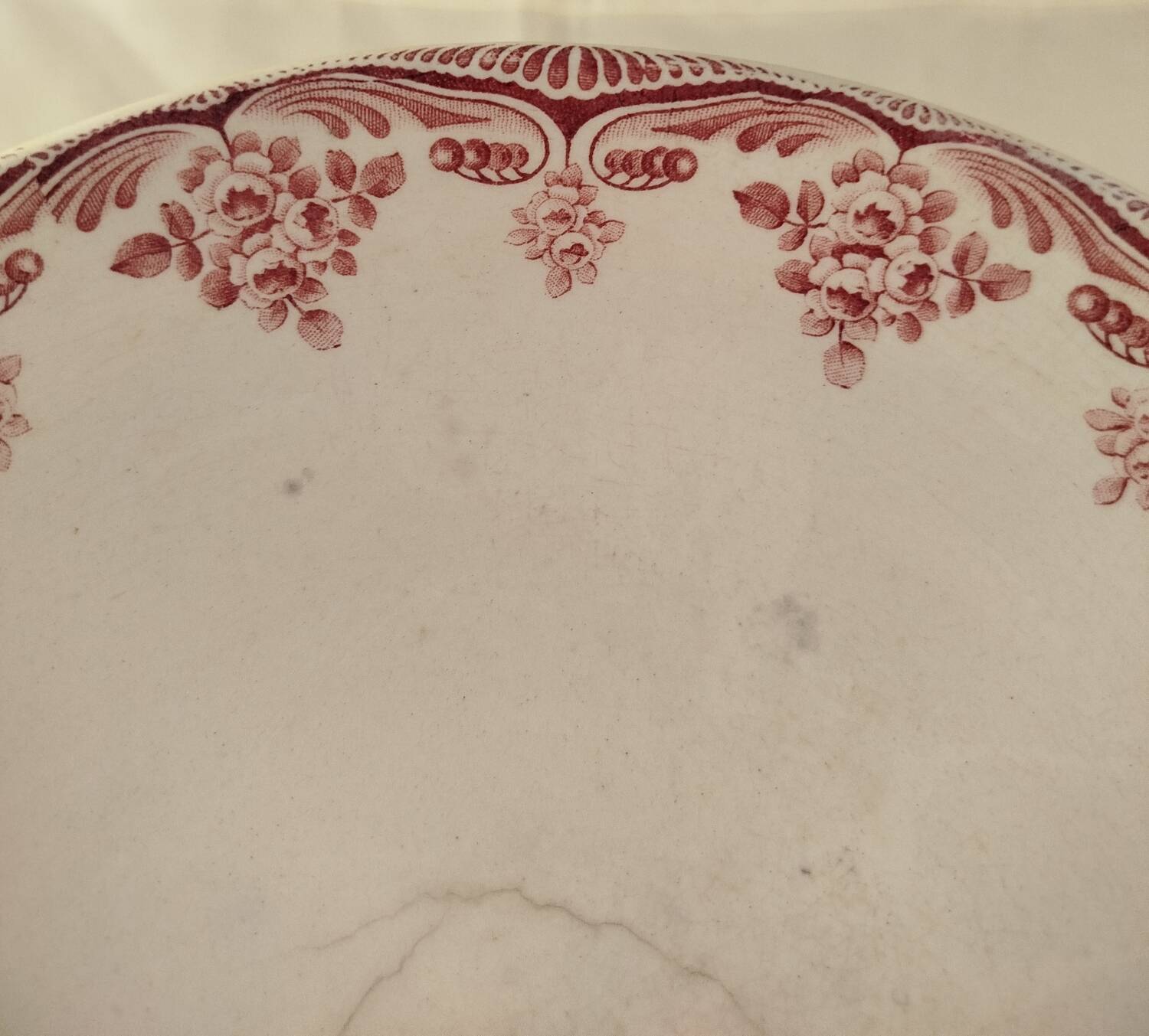 Antique service, fruit dish and 3 oval platters, ironstone