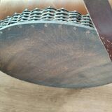 Old rattan mirror with leather strap