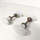 Lot de 2 poignées boutons de porte en porcelaine blanche