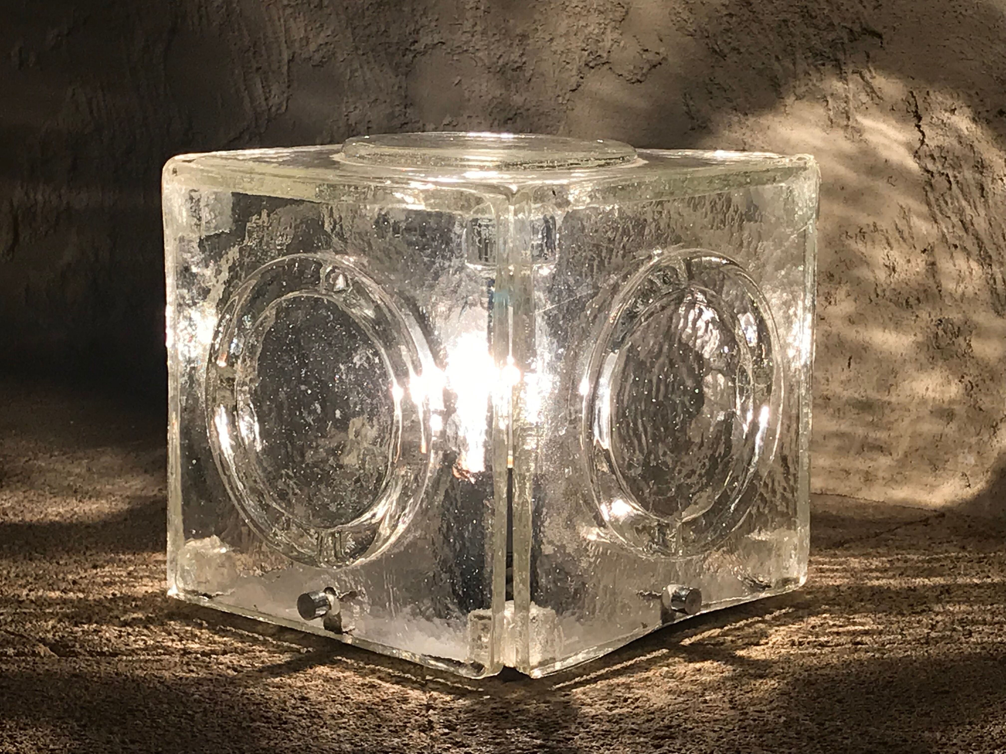 Albano poli luminous cube for poliarte, italy 1968