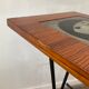 Vintage magazine holder with side table from the 60s and 70s