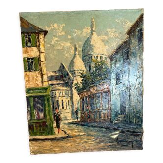 Painting signed Parisian street