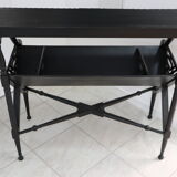 Black lacquered Indochinese console with disk storage