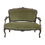 Early 20th century louis XV style bench in walnut