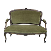 Banquette de style louis XV début XXème en noyer