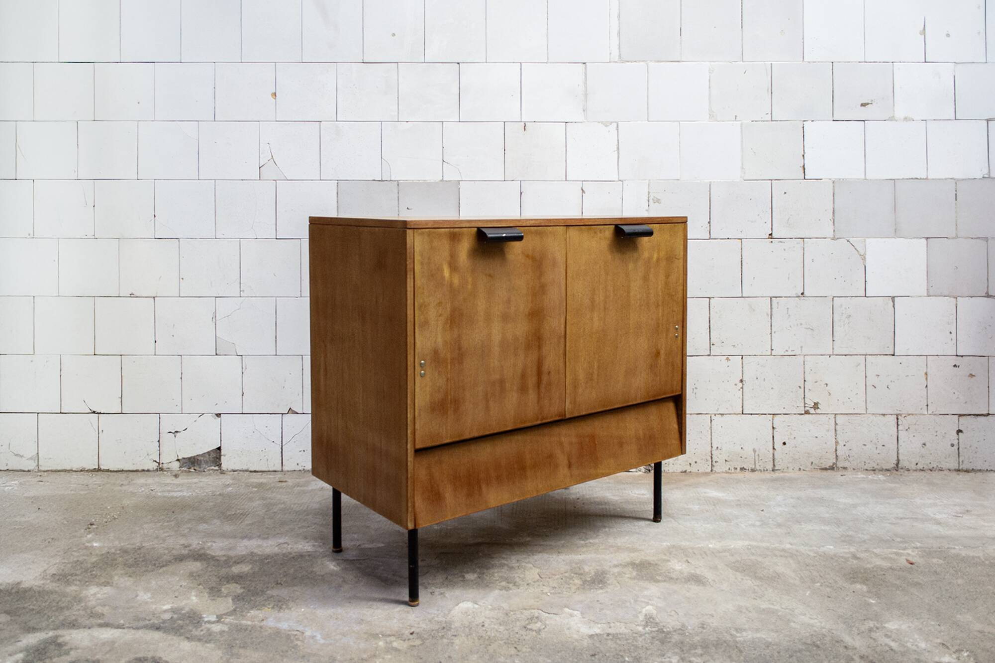 Mobile Bar in Wood and Iron by Leonardo Fiori for ISA Bergamo, Italy, 1950s