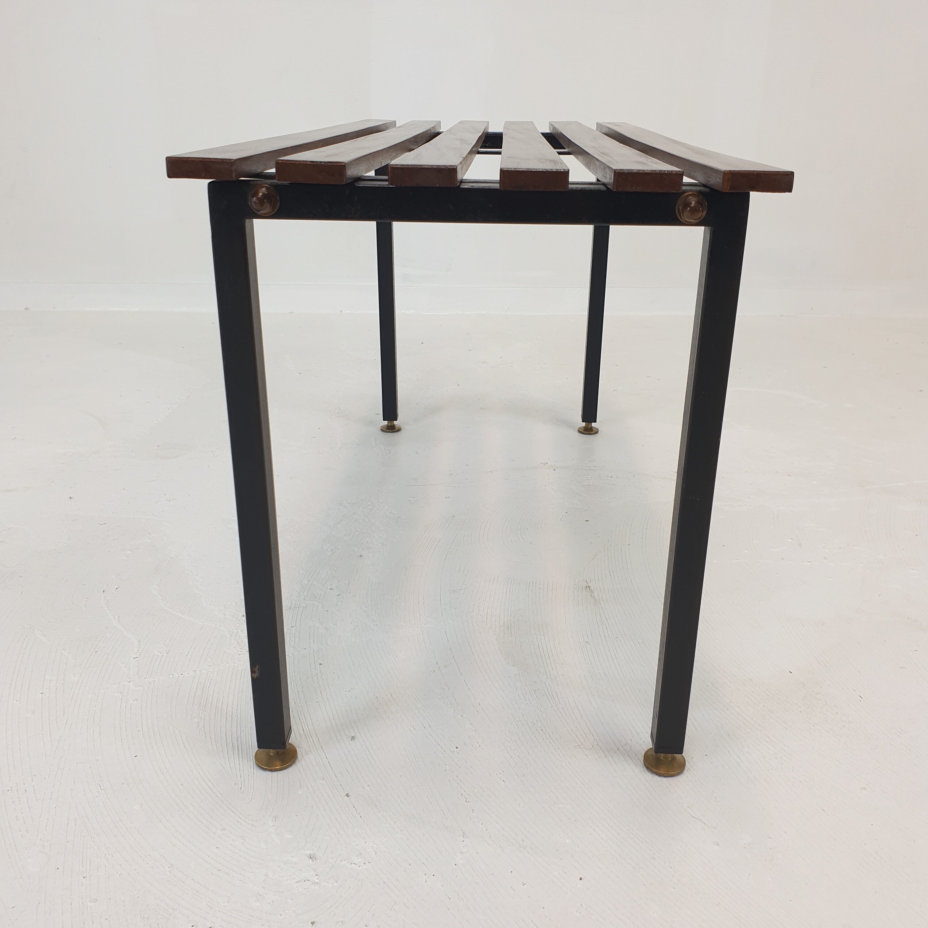 Bench in Teak with Brass Feet, Italy, 1950s