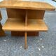 Asymmetrical Mid Century Modern bedside tables oak 1960