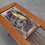 Coffee Table model 210, teak wood and ceramic,by Alfred Hendrickx, Belform