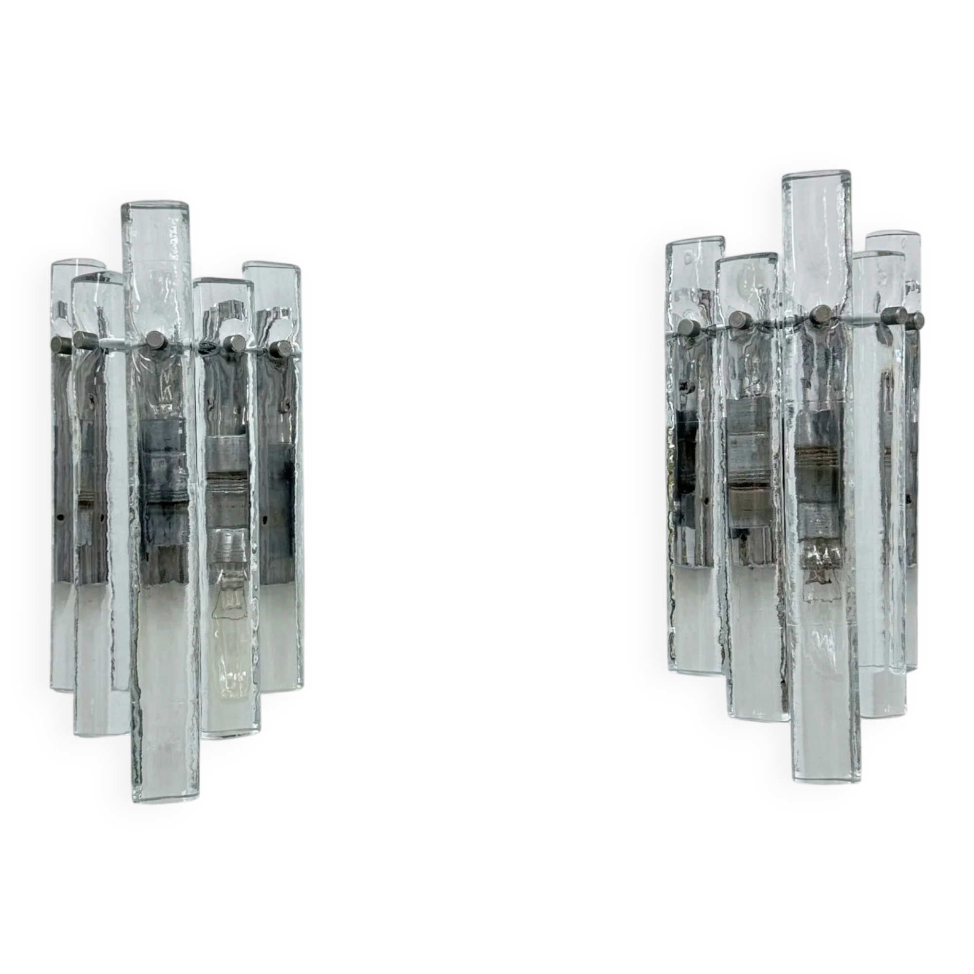 German crystal rod sconces from Kinkeldey, 1970s, set of 2