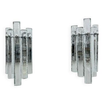 German crystal rod sconces from Kinkeldey, 1970s, set of 2