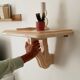 Vintage solid oak wall-mounted console shelf