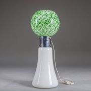 Murano floor lamp in green glitter glass attributed to Mazzega, 1960s