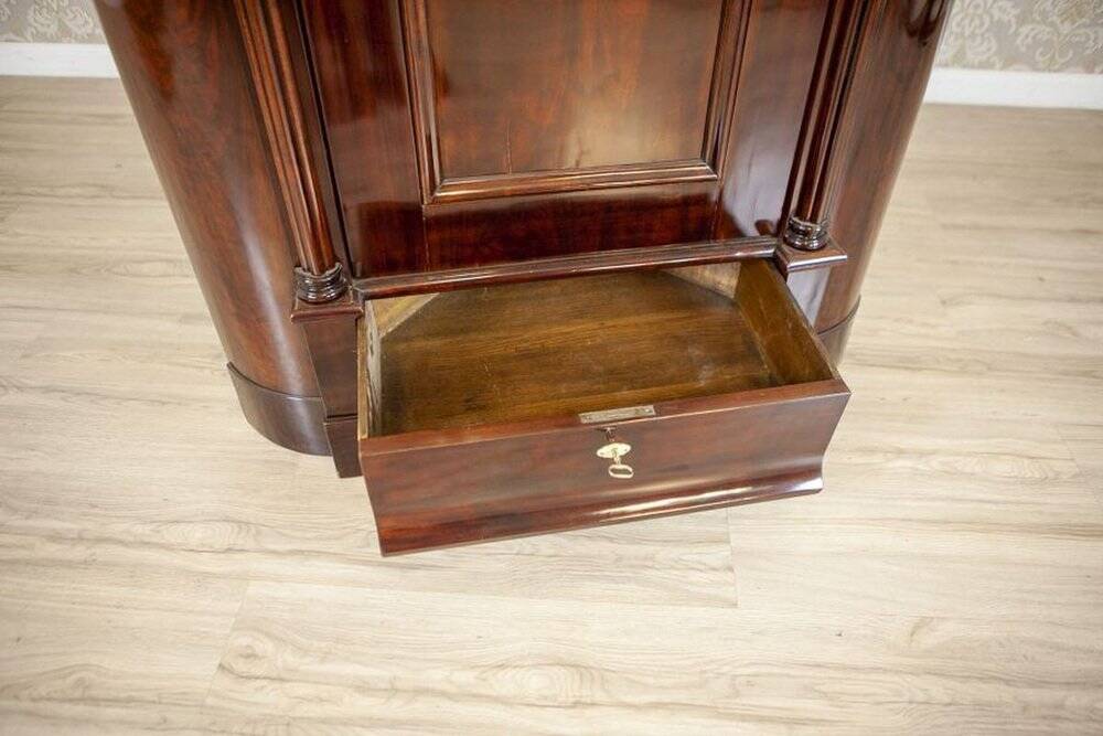 Biedermeier Mahogany Corner Cabinet, 1870