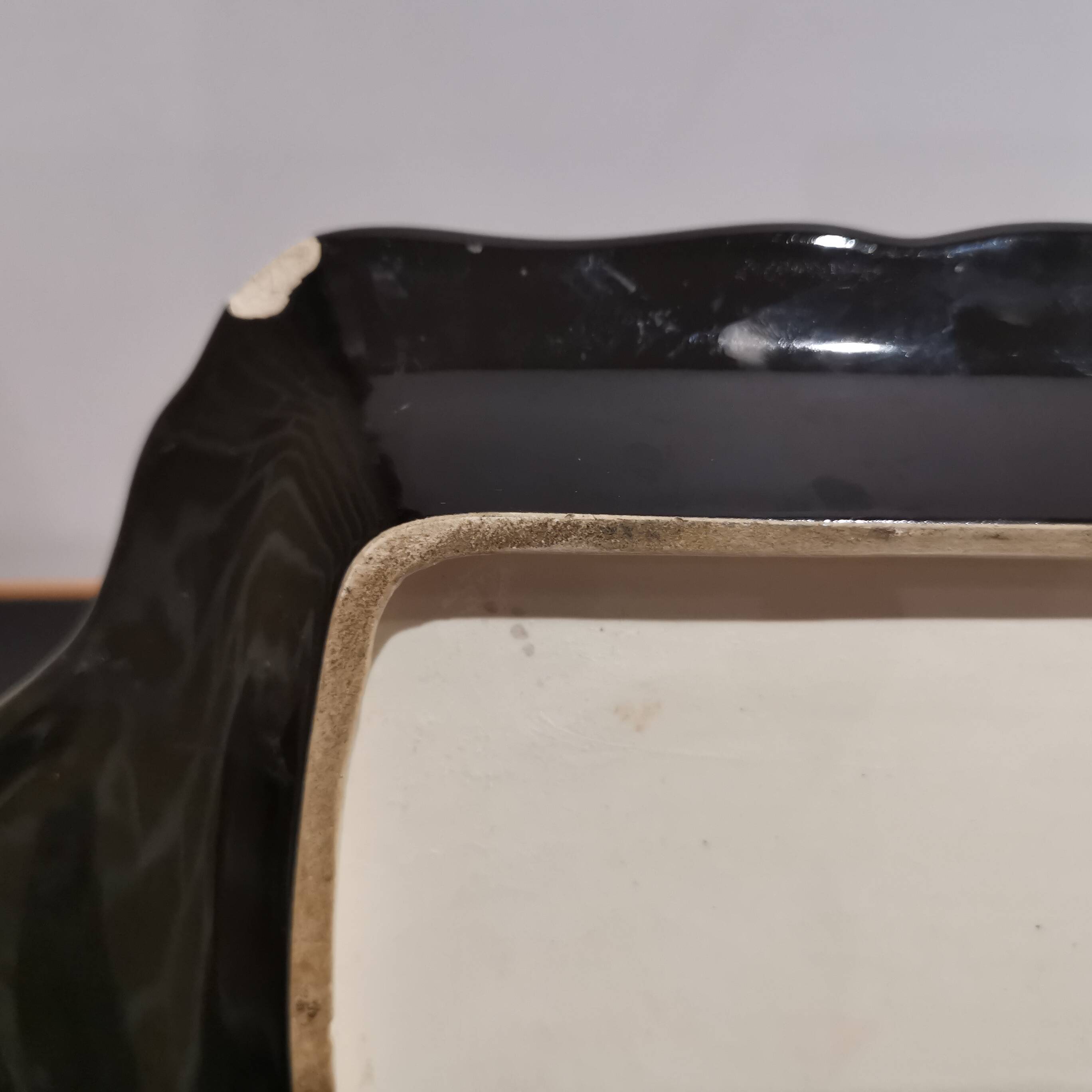 Rectangular art deco dish Longwy Pigalle 1960