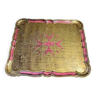 Large Florentine wooden tray