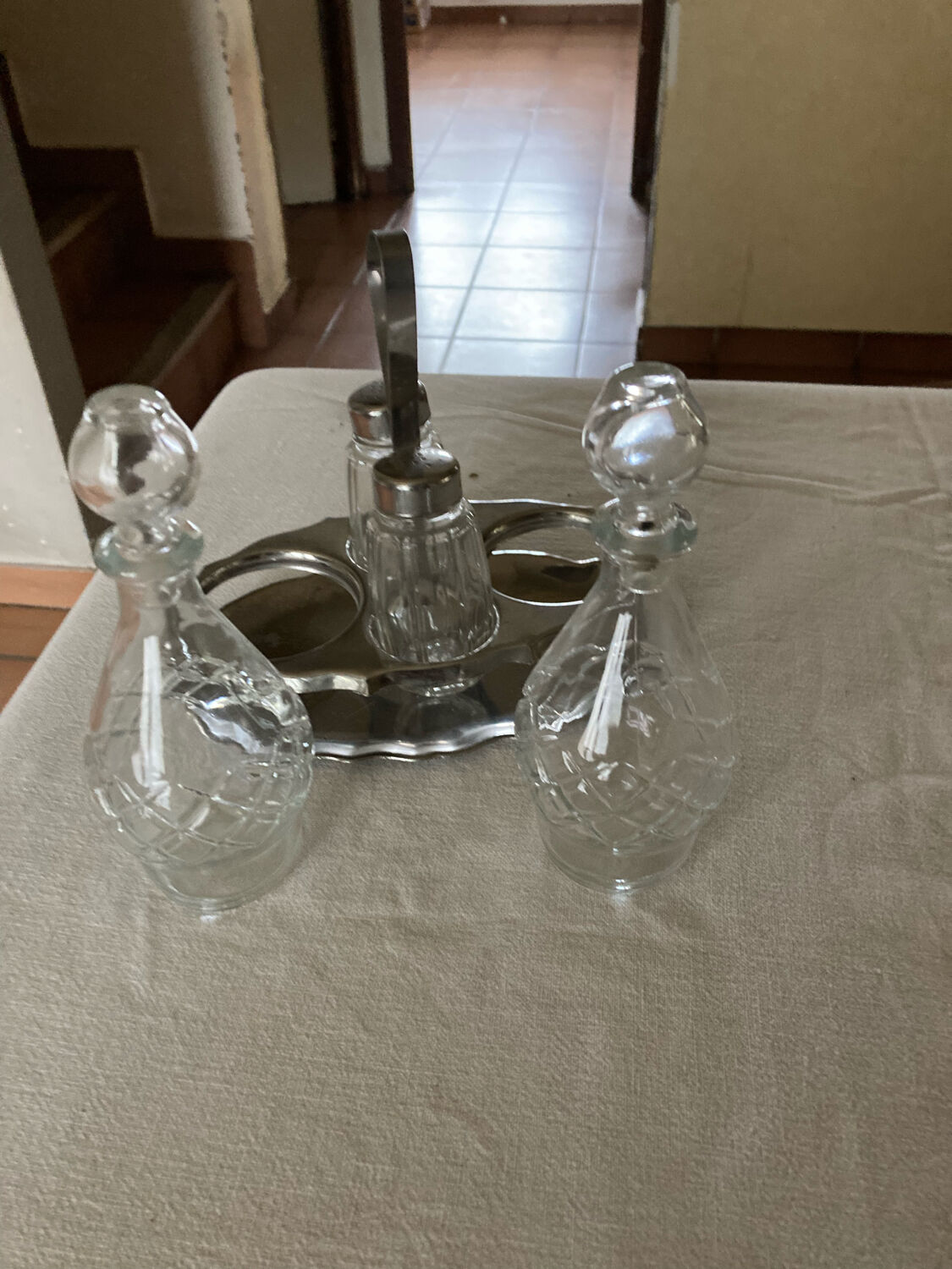 Vinegar oil dispenser salt and pepper