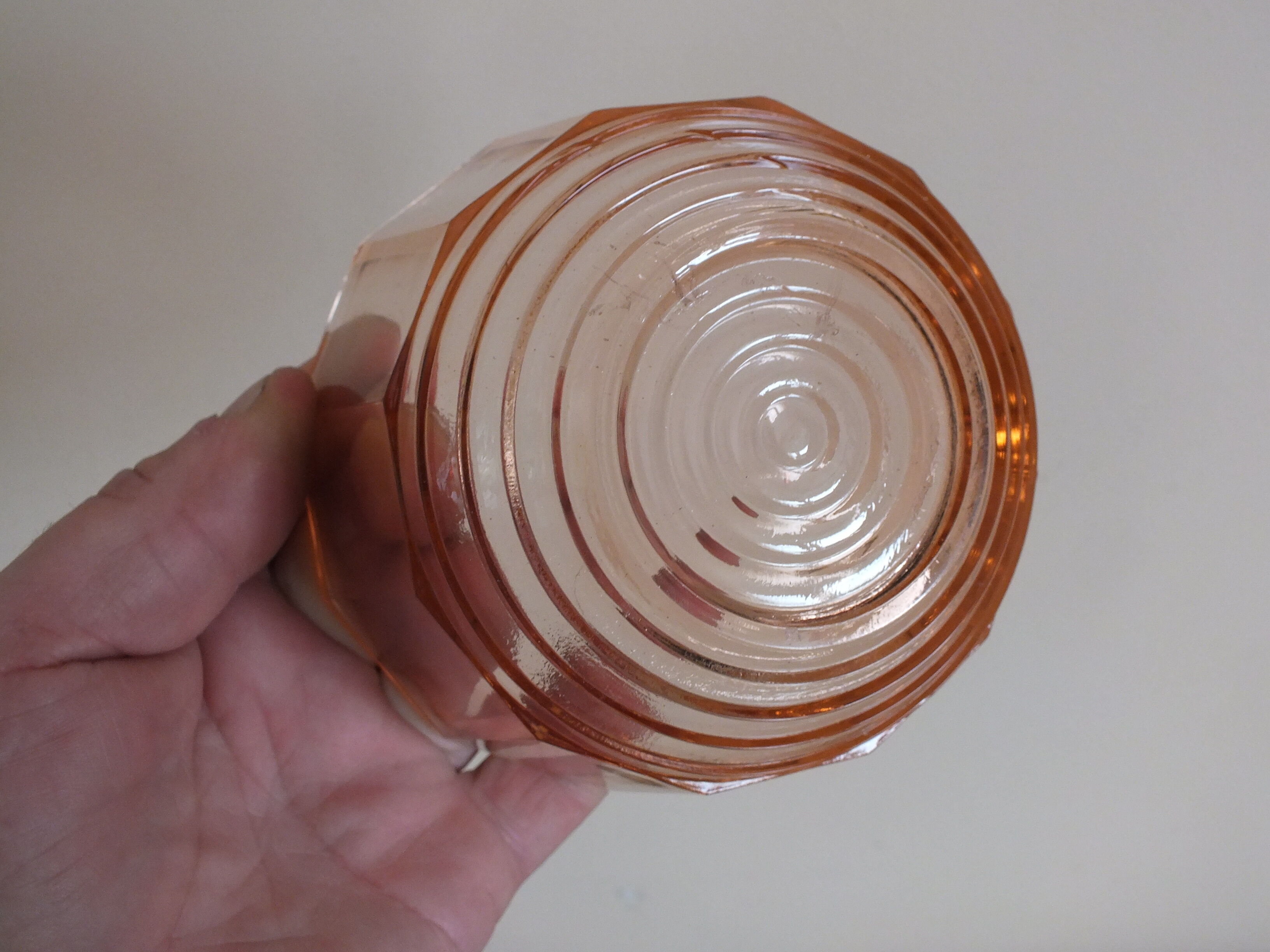 Vintage pink molded glass sweetener