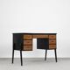 Vintage Swedish teak desk, mid-century modern, 1960s.