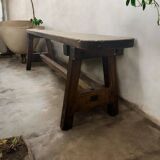 Vintage solid wood sofa / dining bench