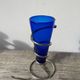 Small vase in cobalt blue glass and metal, 1980