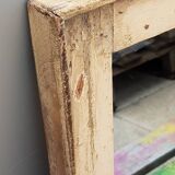 Off-White Mirror Old Teak Wood Patina