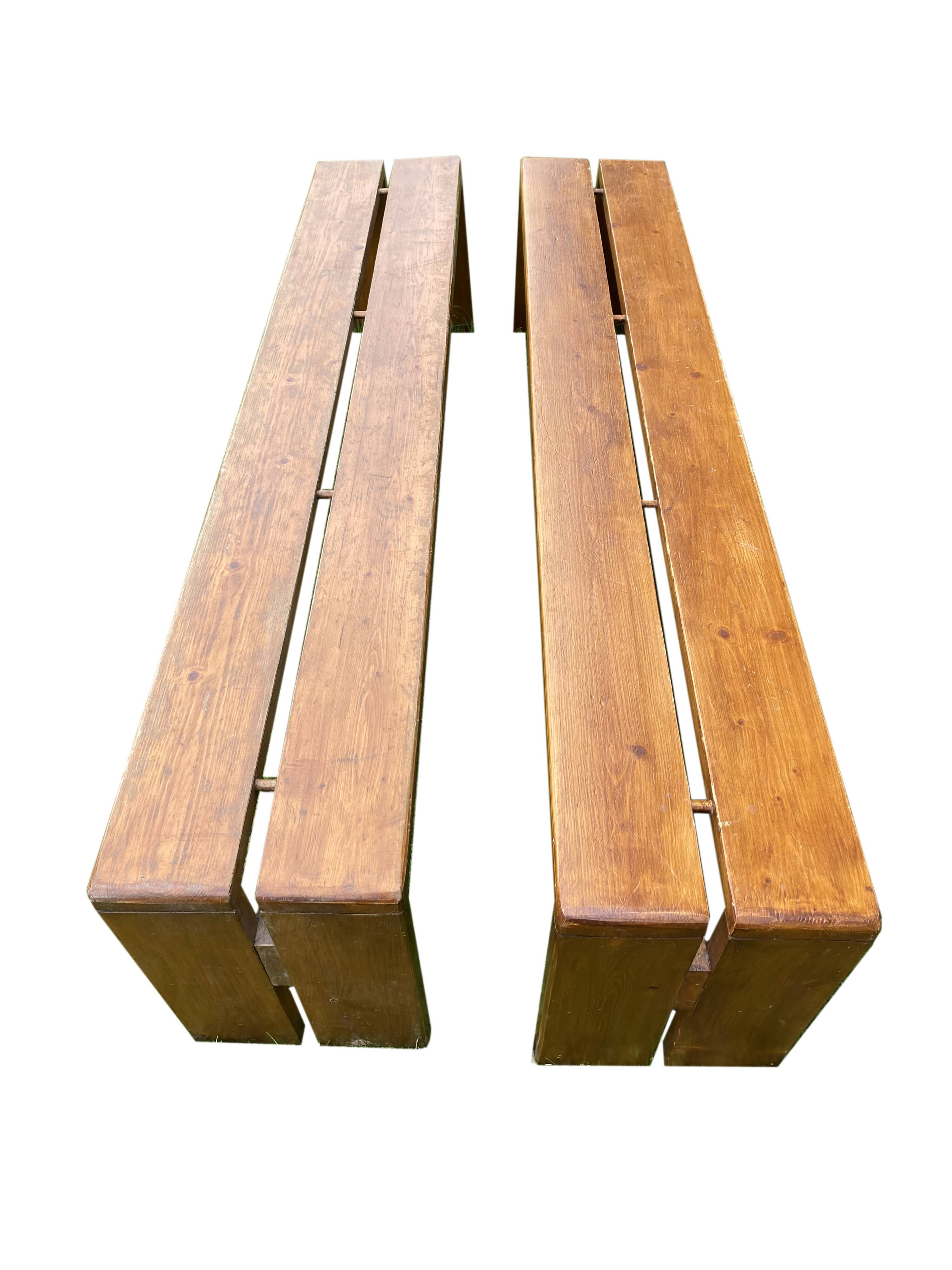 Charlotte Perriand Pair of benches Les Arcs 1600