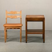 Dutch Modernist Art Deco Amsterdam School side table or bedside table Oak