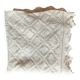 White cotton bedspread - sofa throw with geometric patterns