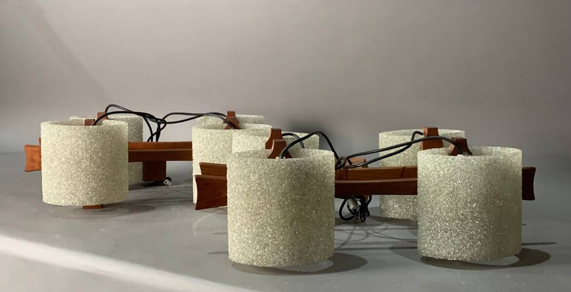 Pair of vintage Scandinavian pendant lights