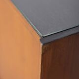 Vintage 1960s Italian-design wood and glass sideboard