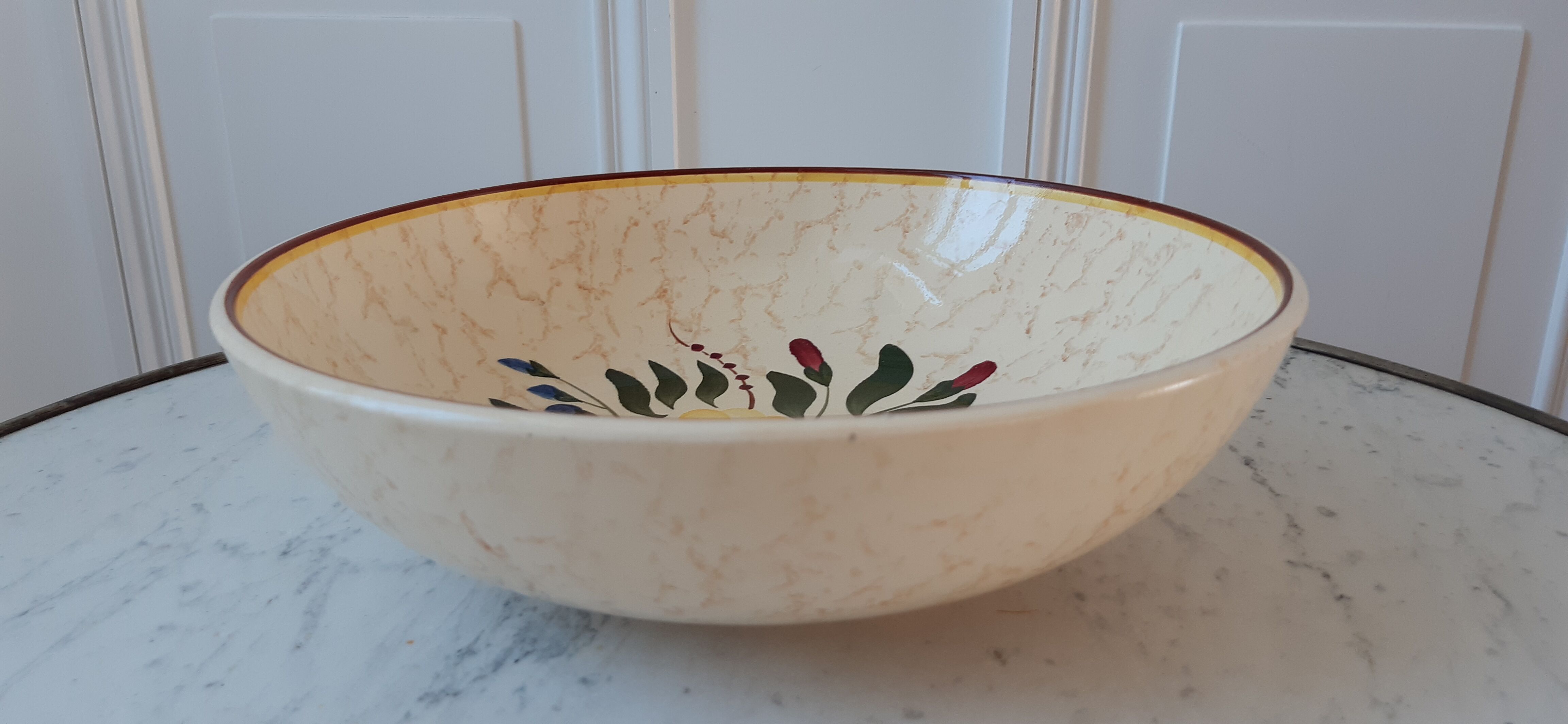 Salad bowl longchamp hand painted years 30-40