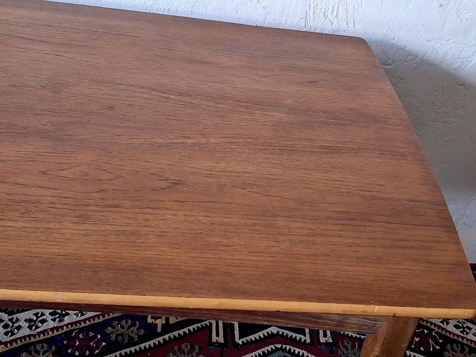 Mid century teak extendable dining table with curved top, Denmark 1960s