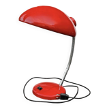 Vintage red lacquered metal desk lamp – Space Age / Bauhaus style
