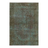 Handmade Oriental Decorative 1980s 243 cm x 350 cm Turquoise Wool Carpet