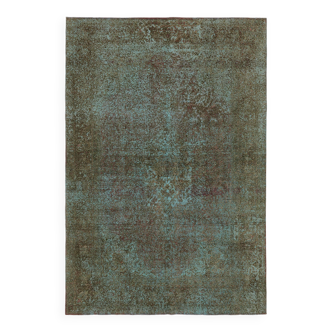 Décoratif Oriental Fait Main Années 1980 243 cm x 350 cm Tapis de laine turquoise