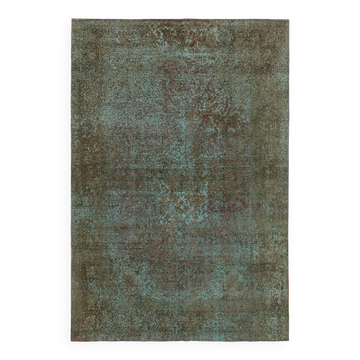 Handmade Oriental Decorative 1980s 243 cm x 350 cm Turquoise Wool Carpet