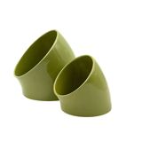 Space age set of 2 green ceramic vide poche, Sicart Italy ca. 1970