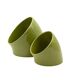 Space age set of 2 green ceramic vide poche, Sicart Italy ca. 1970