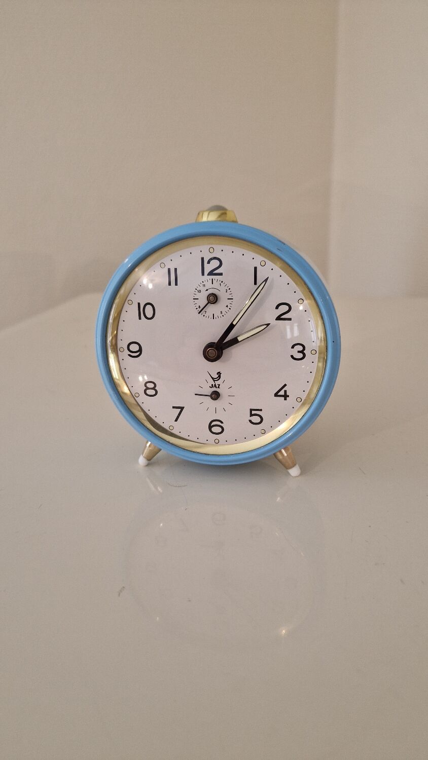 Réveil Jaz bleu vintage