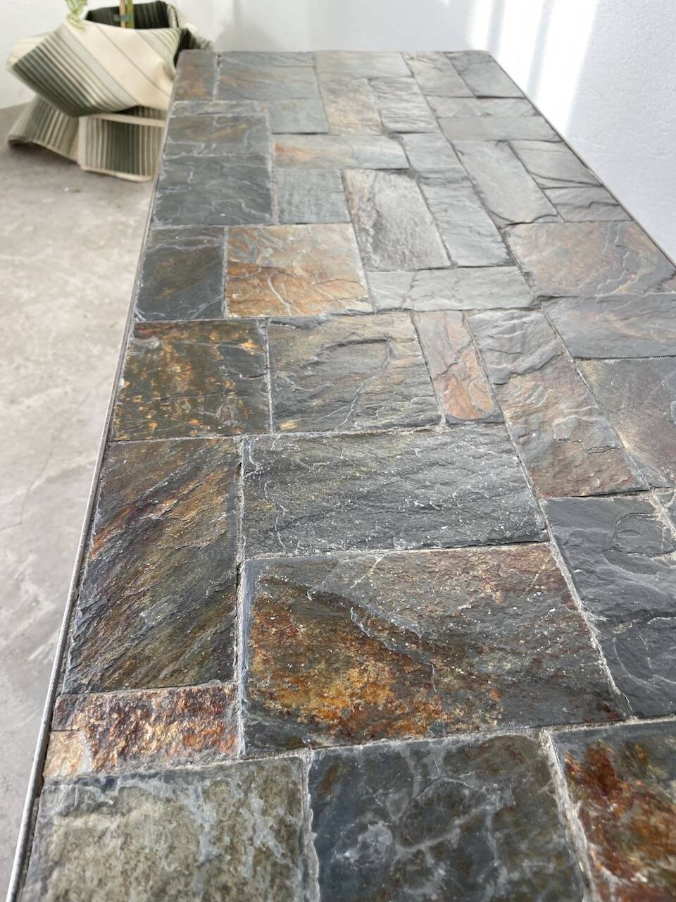 1950s slate coffee table