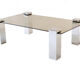 Mid-century coffe table withe opaline glass & chromed legs, italy 1970's