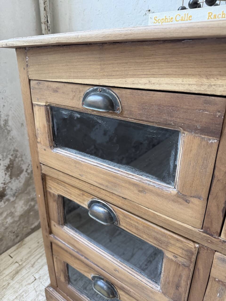 Grainetier meuble de métier en noyer 1950