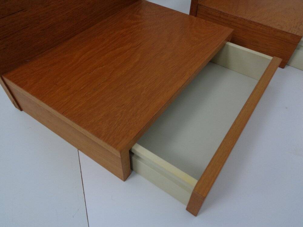Teak Consoles with Drawers, 1960s, Set of 2