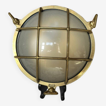 Vintage brass maritime porthole wall light