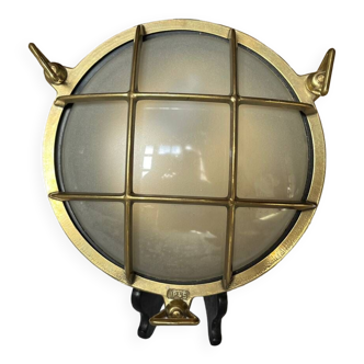 Vintage brass maritime porthole wall light